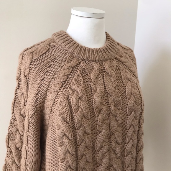 Amour Vert Kendra Wool Cable Knit Sweater M - Picture 6 of 6